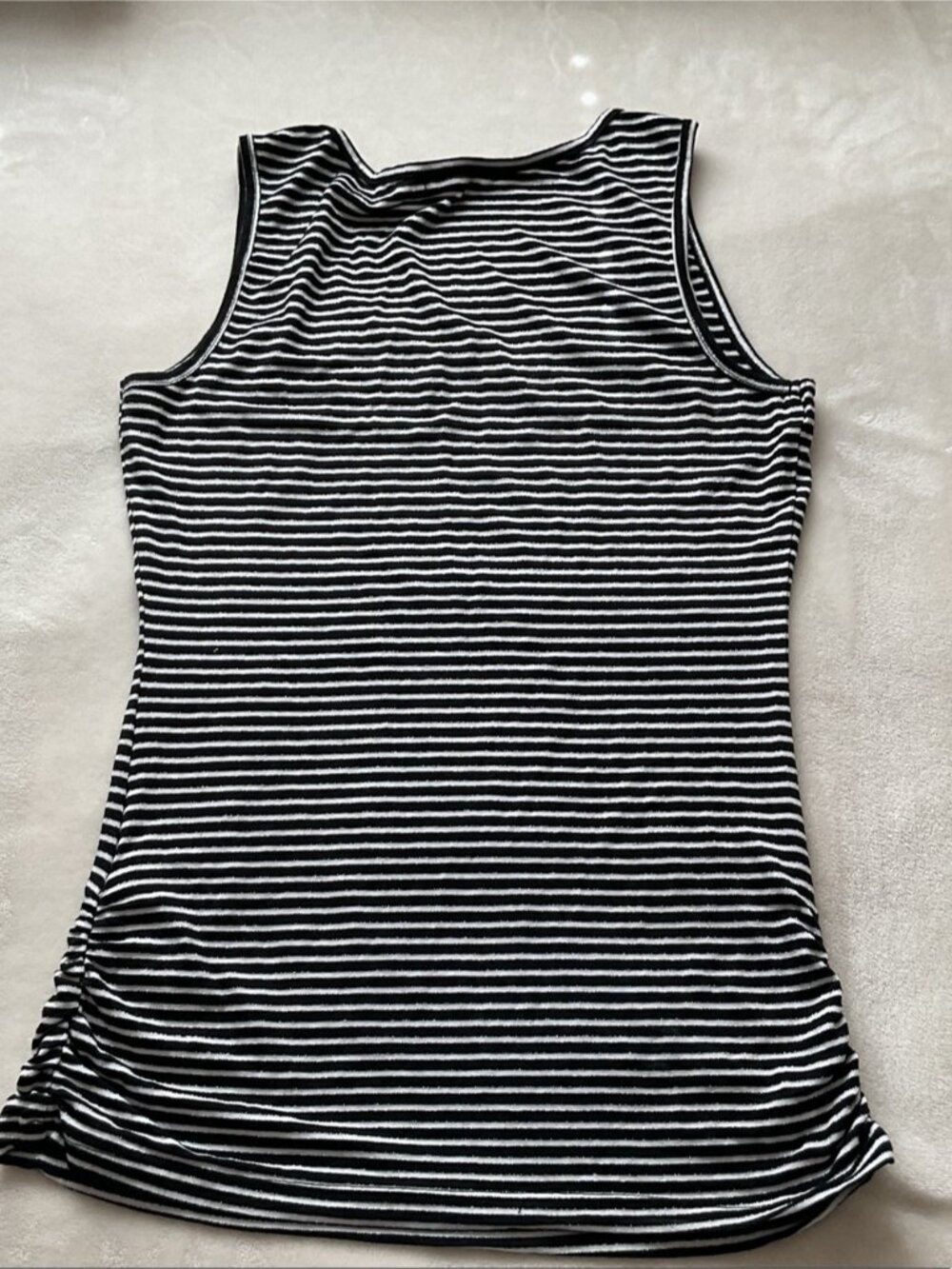 Black & White Striped Tank with Rhinestone Detail - Picture 2 of 2